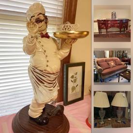 MaxSold Auction: This online auction features Broyhill furniture, Sherrill settee, lamps, art, tea cart, crystal, bird figurines, shelves, kitchen items, area rug and much more.