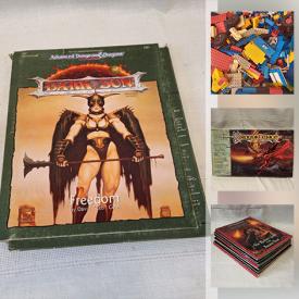 MaxSold Auction: This online auction features Dungeons & Dragons and other Fantasy Role-Play Character Strategy gaming Collectibles including Books, Magazines, Posters, Cards, Games, Comic Books, Ephemera. Collector's Plates, Sports Trading cards, Toys, Legos Coca Cola keepsakes, Home Repair & Improvement Equipment and Supplies, Workshop Power Tools & Equipment, Hand Tools & Hardware, Vintage light fixtures and much more!