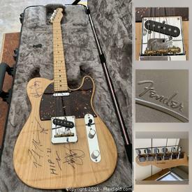 MaxSold Auction: This online auction features a Fender Telecaster Guitar signed by The Tragically Hip!