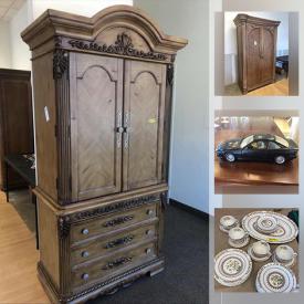 MaxSold Auction: This online auction features Wine Crates, Lenox Crystal Stemware, Bernhardt China Cabinet, Leather Furniture, Vintage Musical Steins, Cherrywood Desk, Vintage Burago Die Cast Cars, String Of Pearls, Vintage Wall Music Boxes, TVs and much more!