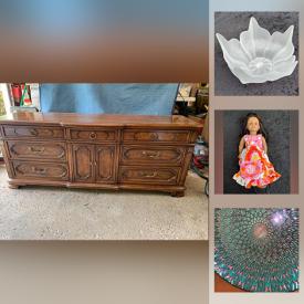MaxSold Auction: This online auction features art glass, American girl doll, vintage 45s, electric cooler, power & hand tools, video games, jewelry antique toy, stamps, Hull pottery and much more!