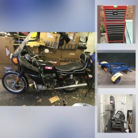 MaxSold Auction: This online auction features BMW Motorcycle, Professional Tool Box, TVs, Window Air Conditioners, Vintage Books, Swarovski Crystals, Band Saw, Printers, Treadmill, Bow-Flex, Computers & Computer Gear, Drums, ATV Utility Winch and much more!