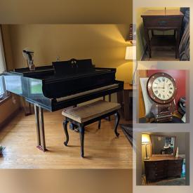 MaxSold Auction: This online auction features a 1939 Baby Grand Piano, IKEA bookcases, Andy Warhol's Marilyn Monroe Plates, Antique Walnut furniture, Bird Feeder Kit, Antique Mantel Clocks, Boxed Lots of Large Stamp Collections, Computer Equipment and Components, Disco Music Vinyl LP collections, Le Creuset cookware, Children's Movies including Disney VHS, DVD collections, Lamps and Lighting, Stereo Equipment and Components, Home Repair & Improvement Equipment and Supplies, Ladders, Workshop Hand and Power Tools, Hardware, Fitness Equipment and Sporting Goods, Small Kitchen Appliances and Food Prep Gadgets and much more!