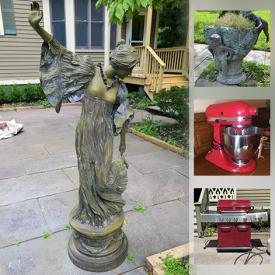 MaxSold Auction: This online auction features carved trunk, plasma HDTV, area rugs, office equipment, art supplies, antique furniture, vintage metal bed, garden statues, BBQ grill and much more!