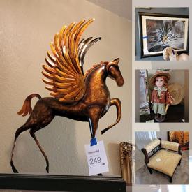 MaxSold Auction: This online auction features International Art & Souvenirs, Fine porcelain including Lladro, Wedgwood, Murano Art glass, Vintage furniture, Signed Original Art & numbered Prints, Artisan pottery, Fantasy figurines including Dragons, Pegasus, Fairies. Statues, Deities, Relics, Electric fireplace, Mirrors, Lamps, Tapestries, Mid-Century Glassware, Dinnerware & Kitchen sundries, Cookware, Curio cabinets and Display shelves, Vases, Collector's plates, Trinket boxes, Christmas decor, Artisan wood carvings, Hopi Kachina dolls, Outdoor Patio furniture, Garden & Yard decor, Homecare & Cleaning supplies and much more!