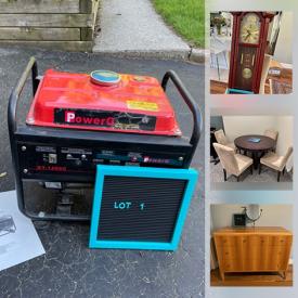 MaxSold Auction: This online auction features a Gas Powered generator, Outdoor & Patio Furniture, Grandfather clock, Fitness Equipment and Sporting Goods, Small Kitchen Appliances and Food Prep Gadgets, Stereo Equipment and Components, including Klipsch, Vintage dolls, Sheet music, Signed Original Art & Numbered Prints, Art Posters, Books, Jewelry, IKEA bookcases, Artisan sculptures, Yard & Garden grooming tools and supplies, Solid Wood furniture, Workshop Hand and Power Tools, Hardware, Rugs and much more!