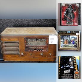 MaxSold Auction: This online auction features an Antique Radio, Signed Original Art & numbered Prints, Purses, Occupied Japan, Mid-Century Glassware, Dinnerware & Kitchen sundries, Coca Cola collectibles, Pop Culture displays, Vinyl LPs, Breweriana, Neon signs, Pro Sports collectibles, Women's clothing and footwear, Die-cast vehicles, Model Plane, Coins, Currency, Pop Culture Gen-X and Millennial favorites including Bon, Star Wars, Pokemon, Aliens, Superheroes, Transformers, Disney, Fast Food Toys, WWF, Muppets, Peanuts. 1970's nostalgia, Tech Gadgets, Zane Grey Fishing collectibles, Themed Party goods and much more!