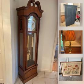 MaxSold Auction: This online auction features Lamps, Howard Miller Grandfather Clock, Royal Doulton Figures, Jelly Cabinet and much more!