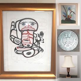 MaxSold Auction: This online auction features Framed Hida print, numbered beer stein, soapstone carvings, coins, hand-carved wooden bowl and much more!