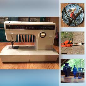 MaxSold Auction: This online auction features Weights, Collector Plates, Pot Lights, Ceiling Fan, Area Rug, Water Coolers, Vintage Oriental Glass Bonsai, Sewing Machines, Art Glass, Pet Supplies, Adirondack Chairs, Chain Saw and much more!
