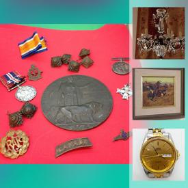 MaxSold Auction: This online auction features Watches, Antique Sterling & Amethyst Bracelet, Art Glass, Perfume Bottles, Gilt Metal Chandelier., Charles Eastlake Chairs, Coins, Vintage Lighters, Victorian Chairs, Chinese Signed Art Paintings, Swarovski Chandeliers and much more!