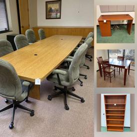 MaxSold Auction: This online auction features office furniture such as Desks, work table, file cabinets, cubicle sets, conference tables, bookcases and much more!!