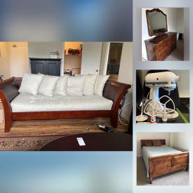 MaxSold Auction: This online auction features sterling silver, collectible dolls, furniture such as table with chairs, cabinet, drafting table, sleigh bed and upholstered couch, kitchen appliances, wall art, handbags, lamps, books, DVDs and much more!