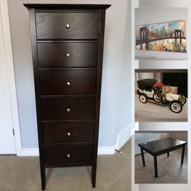 MaxSold Auction: This online auction features Franklin Mint Model Cars, Framed art, Small Kitchen Appliances, Food prep, & gadgets, Mid-Century Glassware, Dinnerware & Kitchen sundries, Small Home Electronics, TV, Stereo Equipment & Components, British Travel souvenirs, Purses, Costumes, China, Venetian Glass cordials, Fitness Equipment & Sporting Goods, Rugs, Yard and Garden Grooming tools & Supplies, Workshop Power Tools & Equipment, Hand Tools & Hardware, Homecare & Cleaning supplies, Linens and much more!