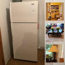 MaxSold Auction: This online auction features a side table, coffee table, couches, storage units, armchair, lamps, serving ware, chairs, desk, bed, bookends, linens, wall mirror, ladder, office items, vintage hats, oil heaters, foldable tennis table, Emerson microwave and much more!