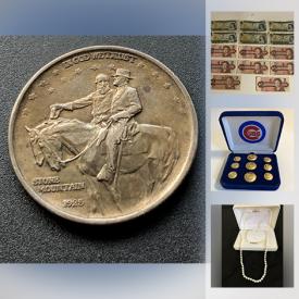 MaxSold Auction: This online auction features vintage silver coins including US and Canadian, Minted sets, Commemorative Coins, Paper currency, Watches Jewelry including Sterling, Gold, Pearls, Gemstone, and Cameos. Cast Iron, Copper, Sports Memorabilia, Birks Sterling tableware, an Hour Glass, Barware, Fine Crystal stemware, Cross Pen & Pencil and much more!
