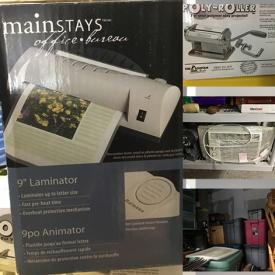 MaxSold Auction: This online auction features items such as sleeping bags, a Coleman stove, office supplies, Ladies\' clothing,  gardening tools, a laptop, craft supplies, two nightstands, kitchen table, chairs, coffee table, humidifier, printer and much more!