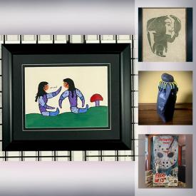 MaxSold Auction: This online auction features Inuit and Indigenous Signed Original Art, Numbered Prints including A.J Casson, Tom Thomson, Robert Paananen. Vintage furniture, Royal Copenhagen ceramics, Depression glass, Mid-Century Glassware, Dinnerware & Kitchen items and much more!