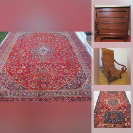 MaxSold Auction: This online auction features ancient coins, silver dollars, antique Canadian coins, Royal Canadian Mint coin sets, Persian rugs, silver plate, 10k vintage rings, furniture such as Gibbard MCM dressers, antique serving cart, side tables, and reclining leather couch, stained glass and much more!