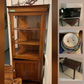 MaxSold Auction: This online auction features furniture such as chairs, coffee table, sofa, dresser, table and more, electronics, accessories, books, costume jewelry, clock, carvings, wall art, chandelier, lamps, glassware, sculptures, cowhide, decor, plates china and much more!