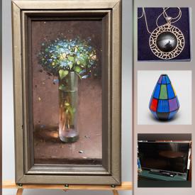 MaxSold Auction: This online auction features MCM studio pottery sculpture, art glass, pottery mask wall art, vintage brooches, silver jewelry, art glass, sports cards, trinket boxes, Goebel figurines, TV, golf clubs and much more!