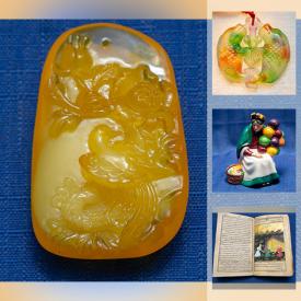 MaxSold Auction: This online auction features Amber Jewelry, Jade Jewelry, Fossil Clam Shells, Vintage Books, Wedgwood Chinaware, Royal Doulton Figurines, Art Glass, Art Pottery, Tribal Carved Masks and much more!