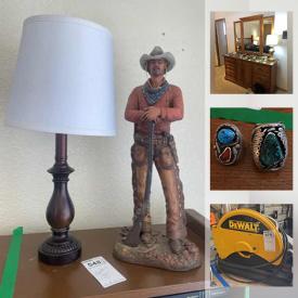 MaxSold Auction: This online auction features Sterling Silver jewelry, Furniture, Steamer Vacuums, Side Tables, Lamps, Luggage, Hat collection, Artwork, Mirrors, Antiques, MCM, Electronics, Model Trains, Tools and much more.