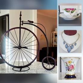MaxSold Auction: This online auction features vintage glass table lamps, original artwork, vintage teacups, costume jewelry, Unframed prints, Canada Day party supplies, new workout gear and much more!