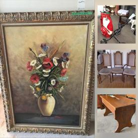 MaxSold Auction: This online auction features Sports Memorabilia, Figurines, Chest Freezer, Small Kitchen Appliances, Golf Clubs, Steins, TVs, Religious Art, Vintage Art Glass and much more!