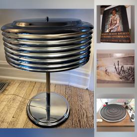 MaxSold Auction: This online auction features vintage cards, vintage ads, dessert plates, Chinese vases, dream machine, jewelry, postage stamps, turntable, patio set, prints, watches, Marantz stereo receiver, MCM atomic saturn table or desk lamp and more!