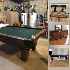 MaxSold Auction: This online auction features Ethan Allen Furniture, Antique Chairs, Oak Dresser, Pool Table and much more!!