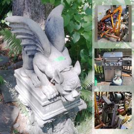 MaxSold Auction: This online auction features Garden Statues, Tools, Fishing Gear, RC Airplane, Engine Hoist, Air Compressor, Sports Equipment, Security Items, Small Kitchen Appliances, Teak Furniture, Carnival Glass, Sterling Jewelry, Office Supplies, Patio Furniture, Gazebo and much more!