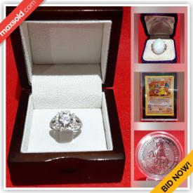 MaxSold Auction: This online auction features Fine Gold & Diamond and Gemstone Jewelry, Silver Coins, Trading Cards including Pokemon 1999 Base sets, Numbered Pro Sports Trading cards, Uncirculated coins and Sequential currency and much more!