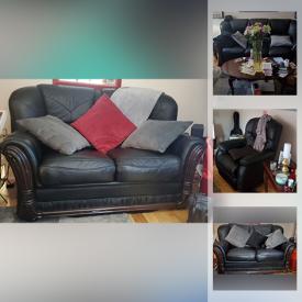 MaxSold Auction: This online auction features Italian leather hand-carved sofas, chair and more!