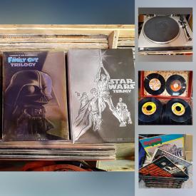 MaxSold Auction: This online auction features audio equipment such as turntable, amp, recorder, and LPs, vintage jewelry Chinese karaoke discs and much more!