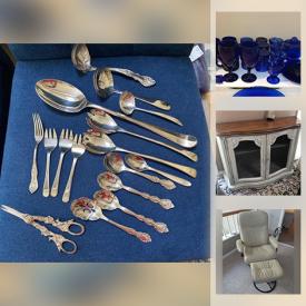 MaxSold Auction: This online auction features Small Kitchen Appliances, Cobalt Blue Glassware, Area Rug, Costume Jewelry & Watches, Pet Supplies, Grandfather clock, Printers, Wicker Furniture, Pressing Table, Power Tools and much more!