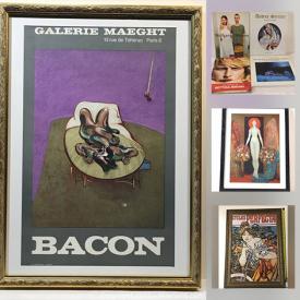 MaxSold Auction: This online auction features Books from authors such as Aubery Beardsley, Man Ray, Miro, and Photography Books, Framed Wall Art, DVDs, Vargas Girls Prints and much more.