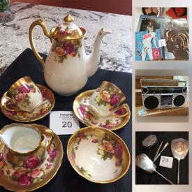 MaxSold Auction: This online auction features Wedgwood, Vintage Watches, Carving Sets, Art Glass, Crystal Decanters, Coins & Banknotes, Vintage Jewelry Vintage Vanity Set, Vintage teaset, Toby Jugs, Vintage Lighters, Vintage Bronze Vases and much more!