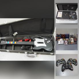 MaxSold Auction: This audio-video downsizing online auction features Xbox 360 Console, Games & Components, Wii Guitar Hero guitars, Electric keyboards, Professional Stereo Equipment & Components including Amps, Equalizers, Reverbs, Special effects, vinyl 45s, Small Kitchen Appliances, Food prep, & gadgets, Retro PC games, VHS including Sailor Moon, Acoustic Guitar and much more!