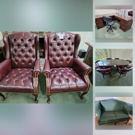 MaxSold Auction: This online business downsizing auction features Executive office furniture, Mahogany, Leather, Conference room furniture, Bookcases, File cabinets and much more!