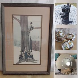 MaxSold Auction: This online auction features Art Glass, Cast Iron Doorstop, Martin Machecek Triptych, Garfield LE Lithograph, Art Pottery, Framed Art Work, Capodimonte Flowers, Gift Sets, Camping Gear, Craft Supplies, Vintage Head Vases, Collectible Teacups, Vintage Doll Furniture, Tools and much more!