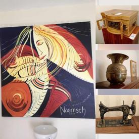 MaxSold Auction: This online auction features Treadle Sewing Machine, Outwear, Encaustic Beeswax Paintings, Vintage Toy, Toby Jug, Wooden Lounger, Persian Rug, Wine Cooler, Grand Masters Etchings & Prints, Original Art, Massaging Recliner, Sitar, Patio Furniture, Hand Tools and much more!