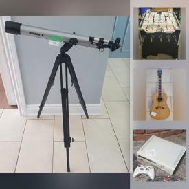 MaxSold Auction: This online auction features Video Game Systems & Games, Track Lights, NIB Gazebo Privacy/Shades, Hamster Habitat, Telescope, Acoustic Guitar, Animated Clock, Board Games, Pilates Equipment, Electric Fireplace, Air Hockey Table and much more!