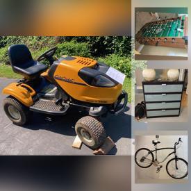 MaxSold Auction: This online auction features furniture such as a desk, storage shelf, bookcase, dressers, bunk bed, storage bench, hutch, workbench, shelving units and more, canopy and bag, Cub Cadet tractor, chainsaw, tools, Schwinn bike, scrap tiles pieces, gardening tools, scrap lumber, CDs, Foosball table, sports equipment, Marcy Fitness Home Gym, boxing equipment, heater and dehumidifier, Christmas decor, games, wall art, plastic bins, clocks, Oneida flatware, Steelers memorabilia and much more!