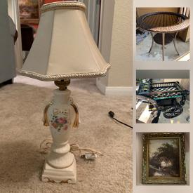 MaxSold Auction: This online auction features outdoor furniture, sleigh bed, chef collectibles, bar cart, Waterford crystal, cake plates, barware, bakers rack and much more!