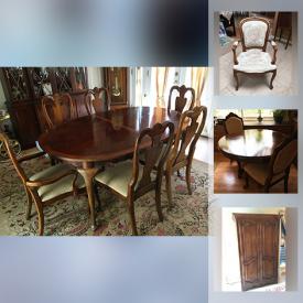 MaxSold Auction: This online auction features vintage Mahogany and Oak furniture including Barrister Bookcase, Drop Front Secretary, Dining set, China Hutch, Armoire and more!