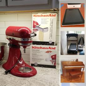 MaxSold Auction: This online auction features a sectional couch, treadmill, Wurlitzer piano, lawnmower, gas blower, ladder and tools, sports items, wagon, books, small kitchen appliances such as a Vitamix blender, Kitchenaid mixer with accessories, yarn, Christmas decor, sewing machines, electronics, CDs and much more!