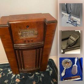 MaxSold Auction: This online auction features Electric Fireplace, Mini Fridge, Antique Radios, Vintage Furniture, Vintage Carving, Exercise Equipment, TVs, Antique Silver Mirror Set, Camping Gear, Espresso Machine, Acoustic Guitar, Children's Books and much more!