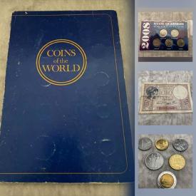 MaxSold Auction: This online auction features Coin & Stamp Set, Silver Seated Liberty, Coin Sets, Coins such as Vintage, Uncirculated, Circulated, Penny Collector Coins, Foreign, Bank Notes and much more!