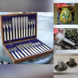 MaxSold Auction: This online auction features Vintage Camera & Accessories, Art Glass, Art Pottery, Vintage Ceiling Light, Vintage Books, Vintage Cast Iron, Antique Stoneware Crock, Antique Bartlett Prints, Vintage Jens Quistgaard Cups and much more!